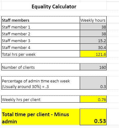 A sample of an Equality Calculator

Description automatically generated